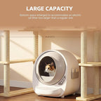 Corner Cat Tree for Automatic Litter Box, 61'' Tall Wood Cat Tower for Self Cleaning Litter Box, Cats Tree for Indoor Cats Large Adult, 6-Level Solid Wood Cat Furnitue w/12Pcs Scratching Post