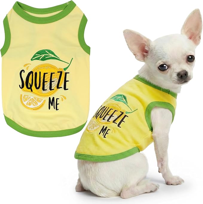 Parisian Pet Dog Shirt – 100% Cotton Shirts for Small Dogs - Sleeveless Puppy Vest – Lightweight and Breathable Pet Apparel – Pullover Summer Dog Clothes - Stretchy Funny T Shirts for Dogs