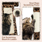 Globlazer Heavy Duty Cat Tree Tower, 70inch Sturdy Cat Tree for Indoor Cats Sturdy Large Cat Tower with Scratching Post and Board, Hammock, 2 Cat Condo for Adult Cats Kittens, F70 Pro, Leopard Print