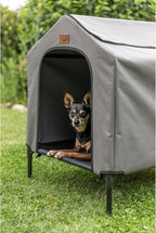 Trixie 2-in-1 Dog House and Bed - Elevated Indoor/Outdoor Tent with Removable Cover - Waterproof and Sun-Resistant - for Small/Medium Dogs up to 55 lbs - 30.7 x 24.4 x 32.3 in