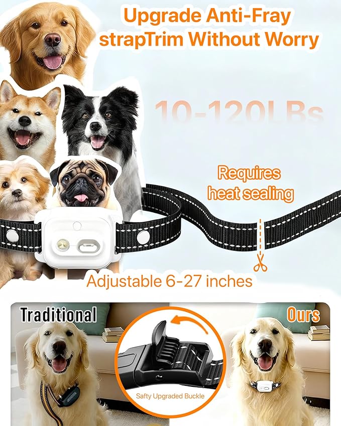 Dog Training Collar with Remote Control, 3300FT Rechargeable Shock Dog Training Collar for Small Medium Large Dogs, IPX7 Waterproof & 4 Safe Modes Flashlight Beep Vibration Shock