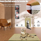 Cat Scratcher Mat, 23.6 x 15.7inch,Natural Sisal Cat Scratchers for Indoor Cats with Velcro Tapes,Cat Scratching Pad Rug,Horizontal Cat Scratching Mat Protect Furniture and Sofas (Brown)