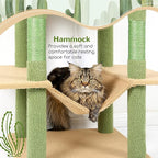 Globlazer Cactus Series Combination 76-inch Tall Cat Tower for Indoor Cats and 30-inch Scratching Post for Cats