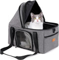 BurgeonNest Top-Expandable Large Cat Carrier, Soft Sided Cat Bag Carrier for Medium Large Pet Up to 15 lbs, Upgraded Small Dog Car Seat, Puppy Travel Bag with Semi-Open Canopy