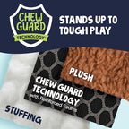 goDog Checkers Just for Me Dinos Bruto Squeaky Plush Dog Toy, Chew Guard Technology - Purple, Mini