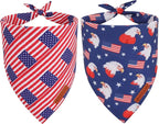 ADOGGYGO American Flag Dog Bandanas, Red Blue Patriotic Eagles USA Flag Scarf, Multi Size, 4th of July Bandana for Small Dogs Pets (Small)