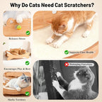 Sisal Cat Scratcher Bed, Natural Cat Scratching Lounge Chair with Sturdy Solid Wooden Frame, Cat Couch Bed & Furniture Protector, Cat Scratch Pad for Indoor Cats and Kittens