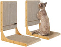 EHEYCIGA 2-Pack Cat Scratcher, 19.7 Inch L-Shaped Cardboard Scratch Pad for Indoor Cats, Vertical Cat Scratching Board with Ball Toy, Furniture Protector, Reversible Design for Double Life, Medium