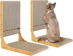 EHEYCIGA 2-Pack Cat Scratcher, 19.7 Inch L-Shaped Cardboard Scratch Pad for Indoor Cats, Vertical Cat Scratching Board with Ball Toy, Furniture Protector, Reversible Design for Double Life, Medium