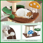 Mushroom Cat Tree, Multi-Layer Cat Tower with 2 Condos & Platforms, Cat Activity Center with Full-Wrapped Sisal Posts, Sisal Scratching Boards & Interactive Balls for Indoors (40.5")