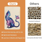 Sisal Cat Scratcher Mat Cat Wall Scratcher for Indoor Scratch Pad Wall Mounted Scratching Post to Protect Couch Carpet Furniture 23.6"x15.7" (Purple Butterfly Cat)