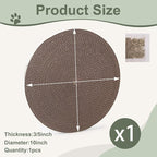 Round Cat Scratcher Pad 10 Inch Diameter - 3/5 Inch Thick Cardboard Refill, Universal for Round Scratching Posts, Standalone for Indoor Cats (1 PCS)