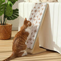 FUKUMARU Cat Scratcher Ramp for Indoor Cats, 23.66 Inch Wood L Shape Cat Scratching Board, Replaceable Cardboard Cat Scratch Pad, Vertical Kitten Scratcher Furniture Protector for Couch Sofa Wall