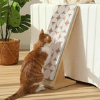 FUKUMARU Cat Scratcher Ramp for Indoor Cats, 23.66 Inch Wood L Shape Cat Scratching Board, Replaceable Cardboard Cat Scratch Pad, Vertical Kitten Scratcher Furniture Protector for Couch Sofa Wall