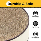 Large Oval Cat Scratcher Bowl, Cardboard Cat Scratching Pad & Lounge Bed, High-Density Reversible Cat Nest for Large Indoor Cats, Furniture Protector with Ergonomic Curve, Gift Catnip Included