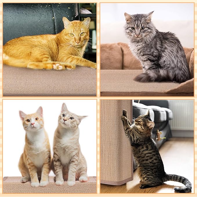 Newwiee 2 Pcs Cat Scratch Furniture Protector Mat Sofa Couch Protector for Cats Pet Scratching Pads for Couch, Sofa, Chair, Easy Installation(15.7 x 23.6 inch)