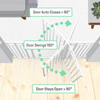 Ingenuity Decorative Extra Tall Baby Gate & Dog Gate, 28.5"-48" Wide, 36" Tall, Hardware or Pressure Mounted, Install on Top or Bottom of Stairs, Banister, or Doorway - White