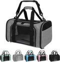 Carriers Soft-Sided Pet Carrier Case for Small Medium Cats Dogs Puppy Under 15 lbs,Airline Approved Cat Carrier with 4 Ventilated Windows (Medium,Grey&Black)