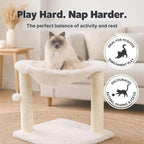 TRIXIE Baza Scratching Post with Hammock | 16" Base, Cream, Small