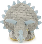 goDog Dinos Frills Squeaky Plush Dog Toy, Chew Guard Technology - Gray, Extra Large