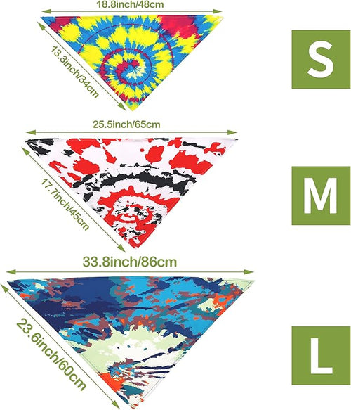 10PCS Dog Bandanas Tie Dye for Xs Small Breed Dog Bandanas Pack Kerchief Washable Triangle Bibs Head Scarves Scarfs for Boys and Girls Grooming Accessories Costume
