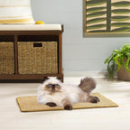 SAFAVIEH Cat Scratch Mat Pad Collection, 9" x 14", Brown, Sisal & Jute Boucle Weave, Velcro & Slip Resistant Backing