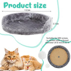 2 Pcs 13.39 Inches Semi Edged Cat Tree Replacement Parts Cat Tree Tower Accessories with Hanging Elastic Strings Pom Pom Toys for Platform Perch Shelves(Gray)