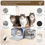 Top and 2 Sides Expandable Cat Carrier 18x11x11, TSA Airline Approved Dog Carriers for Small Dogs,Soft-Sided Pet Carrier with Self-Locking Zippers for Kitten,Rabbit, Puppy, Grey