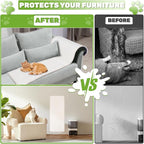 Natural Sisal Cat Scratcher Mat, Wall Scratcher Carpet, Cat Climbing Wall, Large Tall Scratching Post, Sofa Protector, Scratching Mat Pad for Indoor Cats (White, 39.3" Lx15.7 W, 2PCS)