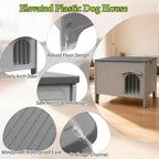 Dog House Outdoor Weatherpoof Plastic Dogs Houses Indoor Waterproof Stray/Pet Dog Shelter Outside for Medium and Small Dogs