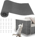 Cat Scratch Pad for Wall,Cuttable and Adhesive Cat Scratching Mat,Fun Interactive Scratcher,Cat Scratch Furniture Protector (Light Gray,78.7×15.8inch)