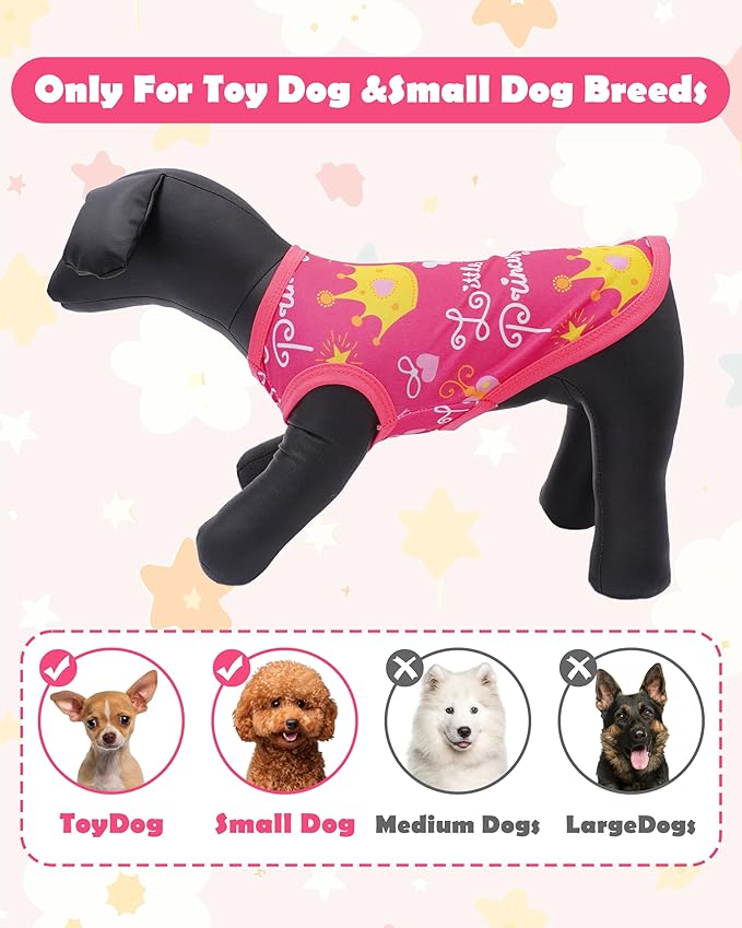 PET SHOW 4 Pack Dog Shirts for Small Doggies Female Tank Top Tee Red Pink T-Shirts Pets Sleeveless Vest Cats Girl Puppy Clothes(Medium)