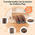 Twisty Magic Organ Cardboard Kitty Cat Scratcher, Extra-Large Accordion Foldable Magnetic Scratching Pad with Upgraded Magnets and Balls, Interactive Toy for Indoor Cats