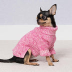 Fitwarm Knitted Turtleneck Dog Sweater, Cozy Dog Winter Clothes for Small Dogs Girl, Holiday Pet Outfit, Heather Pink, Small