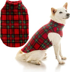 Gooby - Stretch Fleece Vest, Pullover Fleece Vest Jacket Sweater for Dogs, Plaid Red, 5X-Large