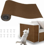 Cat Scratch Pad for Wall,Cuttable and Adhesive Cat Scratching Mat,Fun Interactive Scratcher,Cat Scratch Furniture Protector (Brown,39.3×15.8inch)