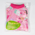Fitwarm Cupcake Dog Pajamas, Birthday Outfit for Small Dogs Girl, Cozy Pet Onesie with Feet, Pink, XS