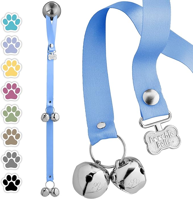 PoochieBells Dog Door Bells for Potty Training, Quick & Easy Puppy Potty Training Method Included, Handcrafted in USA with Loud, Paw-Safe Bells, Hydrangea