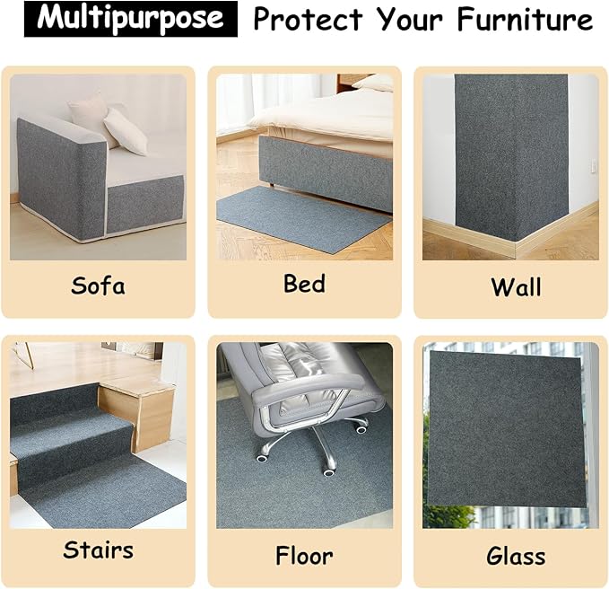 NATUYA Cat Scratch Couch Furniture Protector, 78.7"x15.8" Self-Adhesive Cats Scratching Pad Deterrent, Trimmable DIY Climbing Cat Scratcher(Drak Gray)