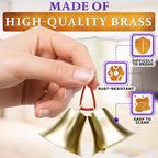 2 Pcs Bells for Door Knob – Hanging Bell for Door Opening 2″ × 1.8″ Vintage Brass with Hanging Loop, Clear Ringing Sound for Home Entry & Office Decorative – Small Bell for DIY Crafts & Holiday Decor