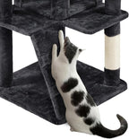 Topeakmart 70in Cat Tree, Multi-Level Cat Tower with Scratching Post Dangling Ball and Condos Cat Furniture for Indoor Cats, Black