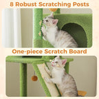 71” Cactus Cat Tree for Large Cats, Extra Stable Tall Cat Tower with Oversized Hammock, 2 Condos, Sisal Scratching Posts, Vertical Multi-Level Cat Tree for Indoor Multi-Cat Homes