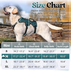 rabbitgoo Escape Proof Dog Harness Medium, Soft Padded Full Body Pet Harness, Reflective Adjustable No Pull Vest with Lift Handle and Leash Clip for Walking Hiking Training, Dark Green, M