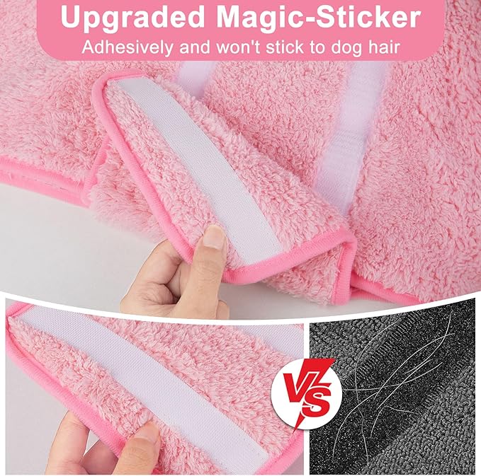Bienbee Dog Bathrobe, Quick Drying Super Absorbent Dog Robes for After Bath, Warm Keeping Dogs Towel, Dogs Bath Supplies, Pink M