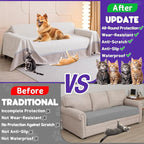Cat Scratch Furniture Protector - Anti-Slip, Waterproof Sofa Cover to Keep Cats Off, Pet-Friendly Couch Protectors for 3 Cushion Couch, Beige Anti-Scratch Couch Cover for Pets and Kids 118"X91"Beige