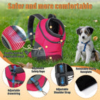 YUDODO 4-8lbs Dog Front Carrier Backpack, Adjustable Breathable Pet Carrier for Small Dogs, Ventilated Puppy Back Pack with Safety Belt, Lightweight Doggy Backpack for Hiking Outdoor (Rose, M)
