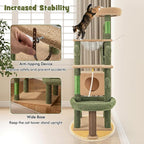 PETSITE 59 inch Cactus Cat Tree Tower, Multi-Level Cat Tower with Sisal Scratching Posts, Board and Rope, Cat Condo, Capsule Bed, Hanging Ball and Self Groomer, Cute Cat Tree for Indoor Cats