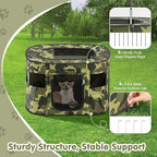 Dog Playpen, Portable Pet Cat PlayPen, 600D Oxford Dog Kennel Tent Crate, Waterproof&Breathable, Indoor Outdoor Travel Camping for Medium/Large Breed with Carrying Case+Bowl(M), Black Camouflage