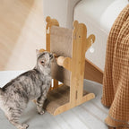Cat Scratcher,T Shaped Vertical Cat Scratcher for Wall and Couch Protection, Cat Scratching Post with 5 Cat Ball Toys (Burlywood)
