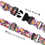 Hikiko Martingale Collar for Dogs Cute Floral Dog Collar for Small Medium Large Dogs Special Design Fancy Dog Collars for Girl Boy Pet (Purple Flower,Small)